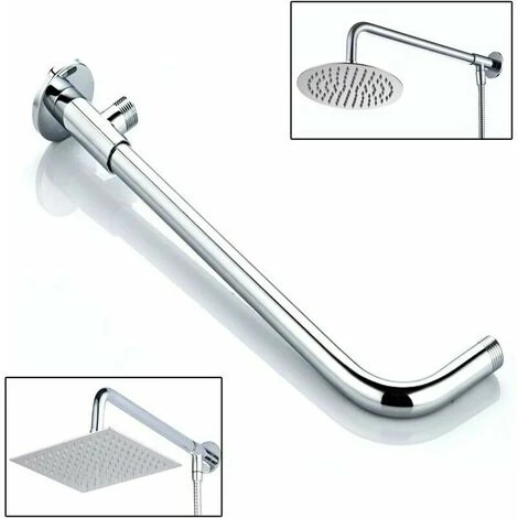 Stainless Steel Shower Head Arm With Silver Copper And Polished Chrome Bracket For Rain Shower Head Comes LO-Ron - Image 3