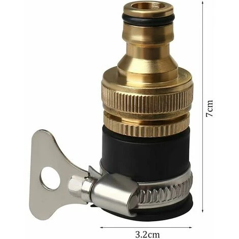 Round Faucet Connector, Brass Hose Connectors Diameter 1/2&39&39 To 3/4&39&39 Universal Garden Hose Faucet Adapter - Image 3