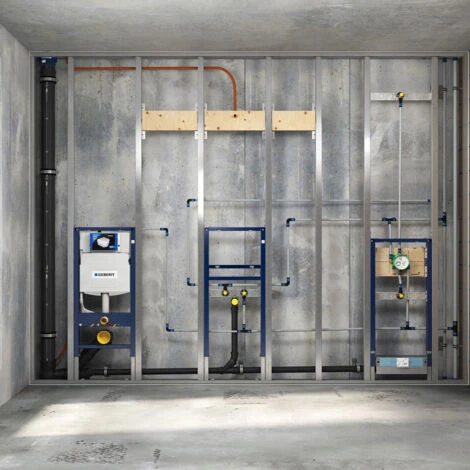 Geberit Duofix UP3201 WC Toilet Frame 1120mm With 120mm Sigma Cistern Pre-Wall Blue - Image 4