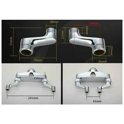 Orchid-Shower Counter Elbow,Brass Reducer Elbow,Adjustable Swivel Arm,Wall Counter Elbow,1/2 3/4 Offset Connection,Chrome A - Image 2