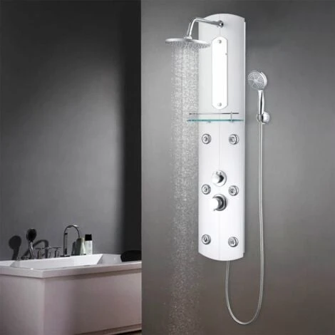 Shower Panel Unit 25x43x120 Cm Silver VidaXL - Image 2