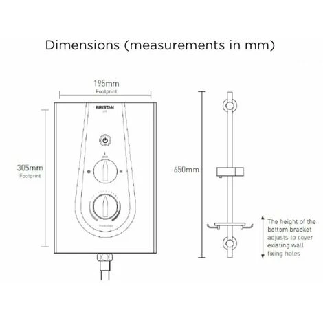 Bristan Joy Thermostatic Electric Shower 8.5kW Metallic Silver Modern Round Head - Image 2