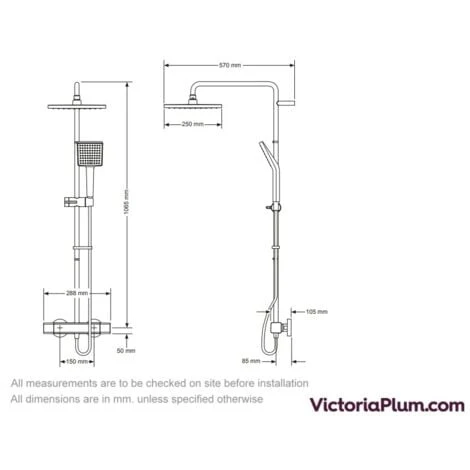 Mira Honesty ERD Mixer Shower Thermostatic Chrome 250mm Head Square 1.1901.002 - Image 3