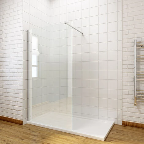 ELEGANT 800mm Walk In Shower Enclosure 8mm Easy Clean Glass Wetroom Shower Screen Panel