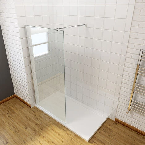 ELEGANT 800mm Walk In Shower Enclosure 8mm Easy Clean Glass Wetroom Shower Screen Panel - Image 2