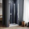ELEGANT 800mm Bifold Shower Door Glass Shower Enclosure Reversible Folding Shower Door