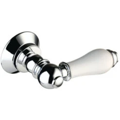 Bristan White & Chrome Extended Traditional Cistern Lever With White Components - W-CL6-C-WHT