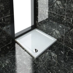 ELEGANT 800 X 800 X 40 Mm Square Stone Tray + Waste Trap