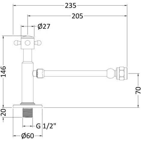 Hudson Reed Chrome Cistern Cut Off Valve - FA315 - Image 2