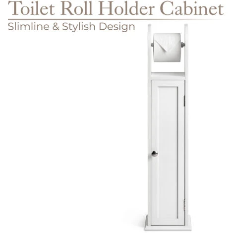 Clovelly White Toilet Roll Holder Cabinet - Image 2
