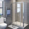 ELEGANT 1200 X 800 Mm Sliding Shower Enclosure 6mm Glass Reversible Cubicle With Shower Tray And Waste + Side Panel