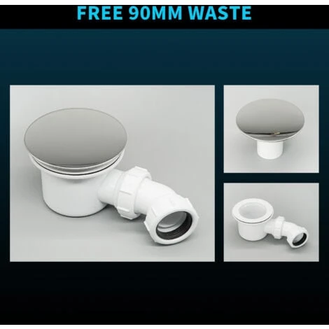 ELEGANT Rectangular 1200 X 800 X 40 Mm Stone Tray For Shower Enclosure Cubicle + Waste Trap - Image 4