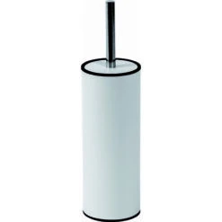 Nexus Freestanding Toilet Brush Holder With Curved Brush, White Finish