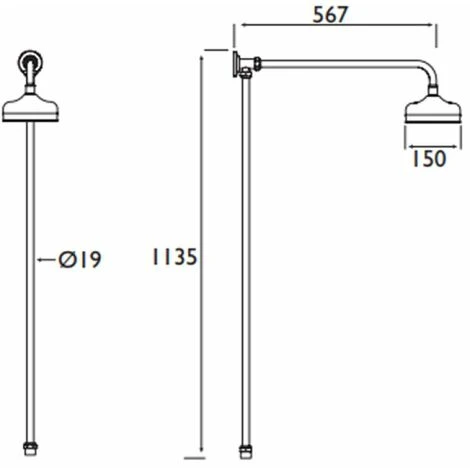 Bristan Traditional Rigid Riser Shower Kit - Chrome - Image 2