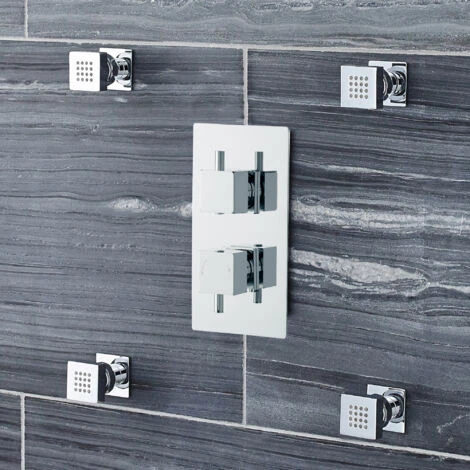 Hudson Reed Square Body Jet 50mm Wide Single - Chrome - Image 3