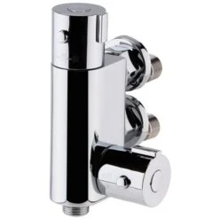 Nuie Vertical Thermostatic Bar Bottom Outlet Shower Valve - Chrome