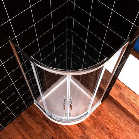 ELEGANT Quadrant Shower Enclosure 6mm Tempered Sliding Glass Cubicle Door 800 X 800 Mm - Image 3