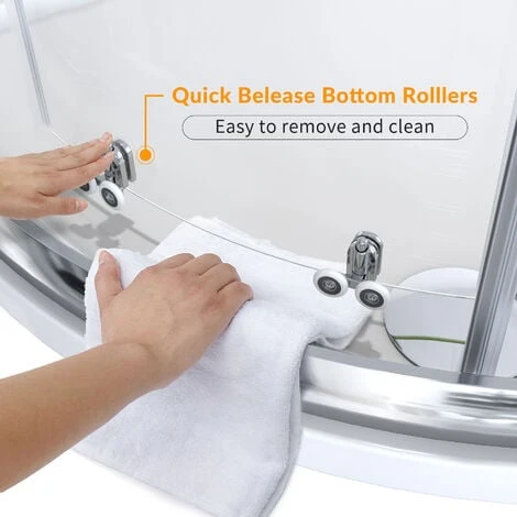 ELEGANT Quadrant Shower Enclosure 6mm Tempered Sliding Glass Cubicle Door 800 X 800 Mm - Image 4