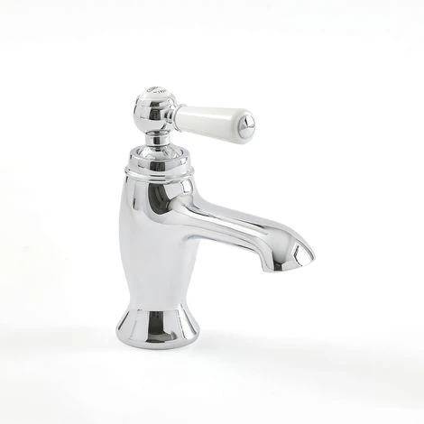 Milano Elizabeth - Traditional Mono Basin Mixer Tap With Lever Handle - Chrome & White