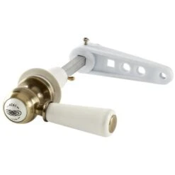 Milano Elizabeth - Traditional Bathroom Toilet WC Cistern Flush Lever With Ceramic Handle - Brushed Gold