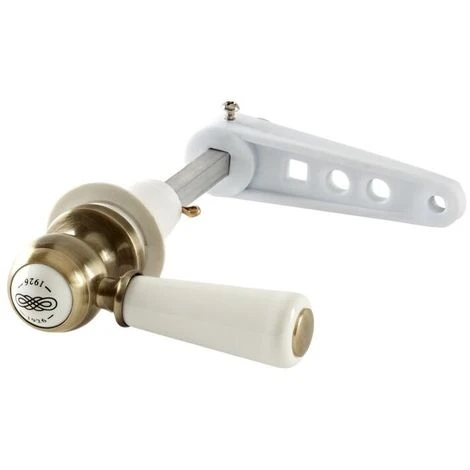 Milano Elizabeth - Traditional Bathroom Toilet WC Cistern Flush Lever With Ceramic Handle - Brushed Gold