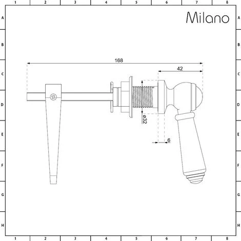 Milano Elizabeth - Traditional Bathroom Toilet WC Cistern Flush Lever With Ceramic Handle - Brushed Gold - Image 3