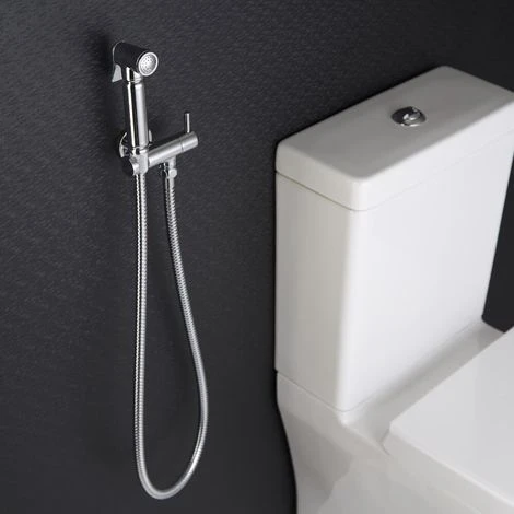 Milano Mirage - Modern Manual Wall Hung Douche Shower Toilet Kit With Wall Bracket - Chrome - Image 2