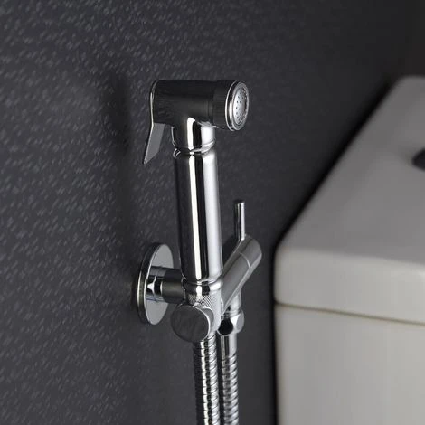 Milano Mirage - Modern Manual Wall Hung Douche Shower Toilet Kit With Wall Bracket - Chrome - Image 3