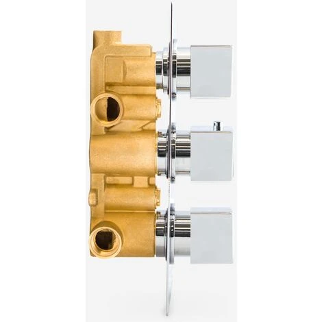 OLIVE 3 Dial 3 Outlet Concealed Thermostatic Shower - Square- Refined Valve - Image 4