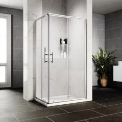 ELEGANT 1000 X 700 Mm Sliding Corner Entry Shower Enclosure Door Cubicle
