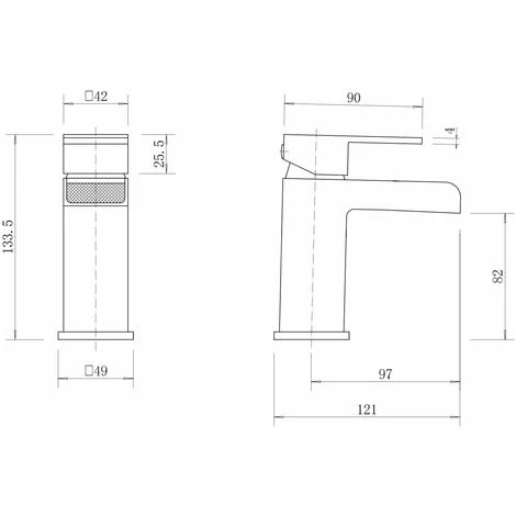 Modern Taps Basin Bathroom Sink Mono Mixer Waterfall Tap Lever Black Finish - Image 5