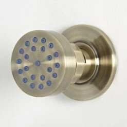 Milano Elizabeth - Traditional Front Fix Bathroom Shower Round Body Jet - Brushed Gold