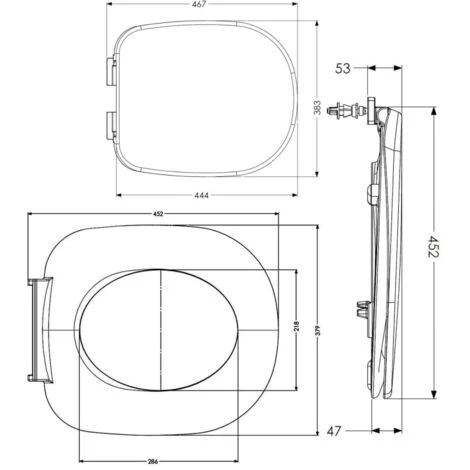AKW Ergonomic Soft Close Toilet Seat Including Cover - White - Image 2