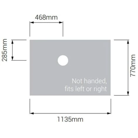 AKW Tuff Form Rectangular Wet Room Former With TF75 Gravity Waste For Vinyl 1135mm X 770mm - Image 2