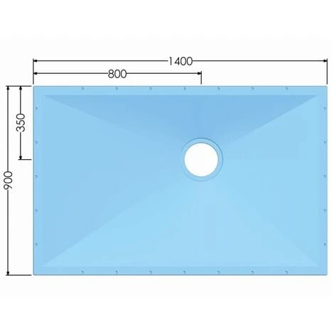 AKW Tuff Form Rectangular Wet Room Former With TF75 Gravity Waste For Vinyl 1400mm X 900mm - Image 2