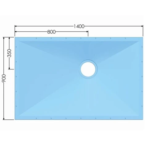 AKW Tuff Form Rectangular Wet Room Former With GW50 Vinyl Waste And Adaptor 1400mm X 900mm - Image 2