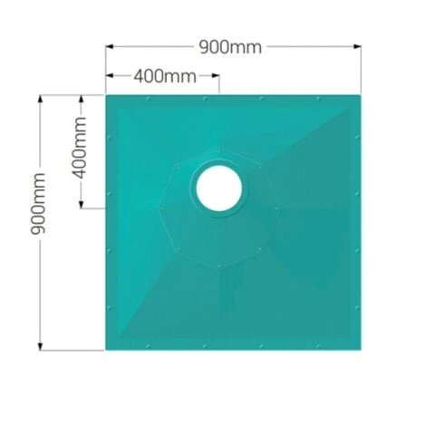 AKW Tuff Form8 Square Wet Room Former With Rotatable Waste Position - 900x900mm - Image 2