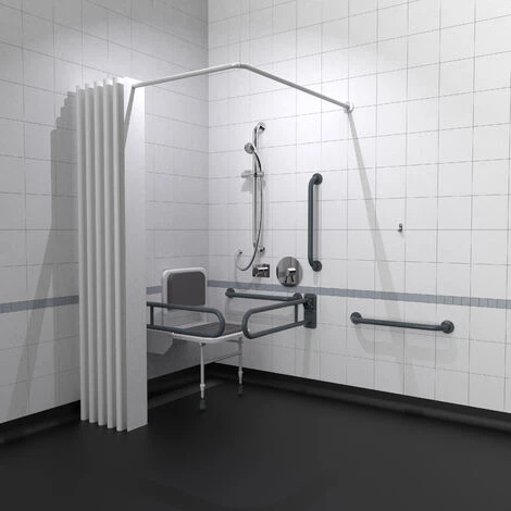 Nymas NymaPRO Doc M Shower Pack White With Concealed Valves And Dark Grey Rails