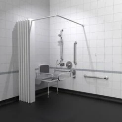 Nymas NymaPRO Doc M Shower Pack White With Concealed Valves And Polished Rails