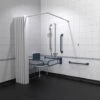 Nymas NymaPRO Doc M Shower Pack White With Exposed Valves And Dark Blue Rails