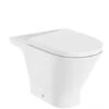 Roca The Gap Round Rimless Close Coupled Dual Outlet Toilet Pan Only 655mm Projection - White
