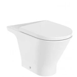 Roca The Gap Round Rimless Close Coupled Dual Outlet Toilet Pan Only 655mm Projection - White