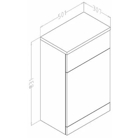 Verona Bianco Back To Wall Toilet Unit 500mm Wide - Gloss White - Image 2