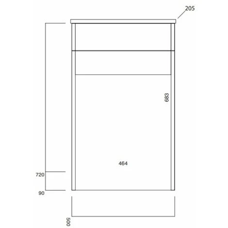 Orbit Contour Back To Wall WC Unit 500mm Wide - Driftwood - Image 2