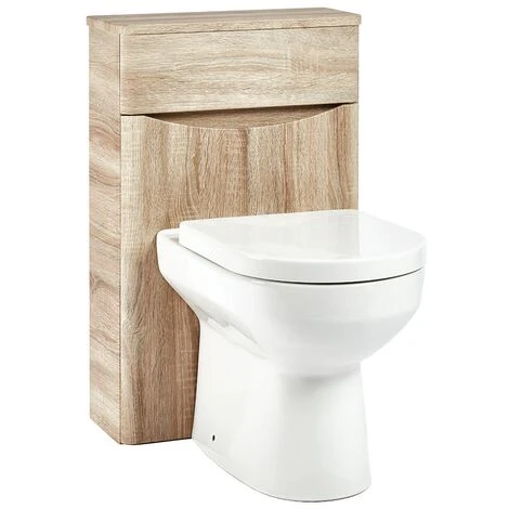 Orbit Contour Back To Wall WC Unit 500mm Wide - Driftwood - Image 3