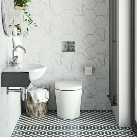 Mode Tate Rimless Back To Wall Toilet With Soft Close Seat - Image 2