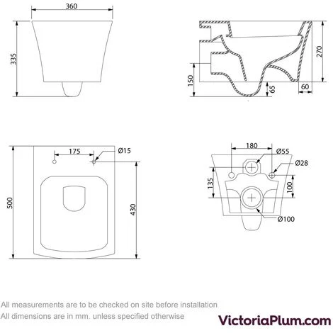Mode Austin Wall Hung Toilet With Soft Close Seat - Image 3