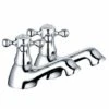 Aquariss Pair Of Bathroom Sink Basin Taps Twin Cross Head Handles Brass Faucet Polished Chrome Basin Pillar Taps Traditional