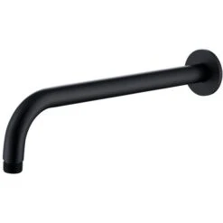 Solar Matt Black 380mm Round Wall Mounted Shower Arm