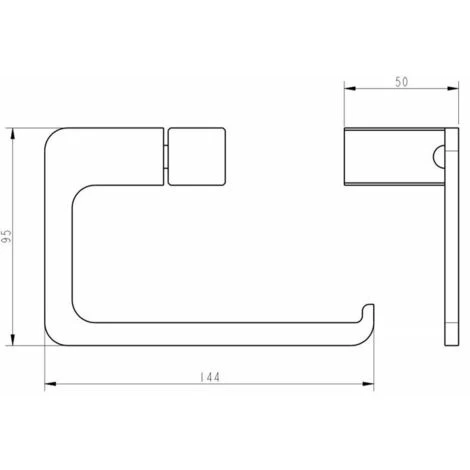 Bathroom WC Toilet Roll Holder Black Square Wall Mounted Stylish Modern - Image 3